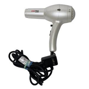 CHI PRO LOW EMF Professional Hair Dryer GF8157 Nozzle Pearl White 1500w WORKS